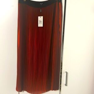 Bardot Orange black pleat skirt